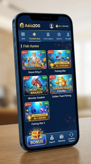 Layar unduh aplikasi di asia200 dengan pilihan mudah.
